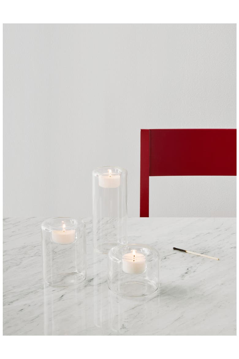 Happy Set of 3 Glass Votive Holders, Alternate, color, CLEAR