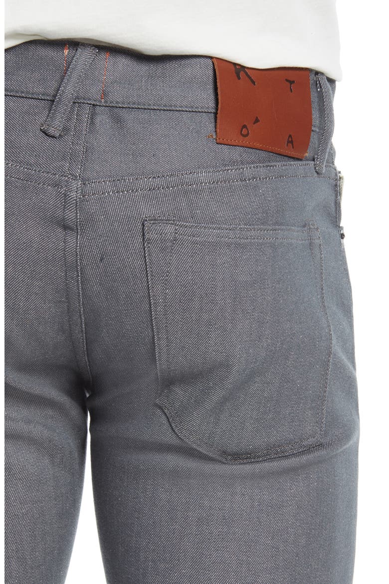 Pen Slim 10.5-Ounce Stretch Selvedge Denim Jeans, Alternate, color, GRAY RAW