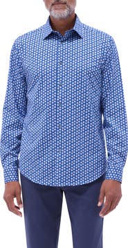 Bugatchi Jimmy OoohCotton® Geo Print Button-Up Shirt