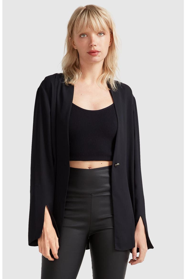 Sheer Genius Lightweight Blazer, Alternate, color, Black
