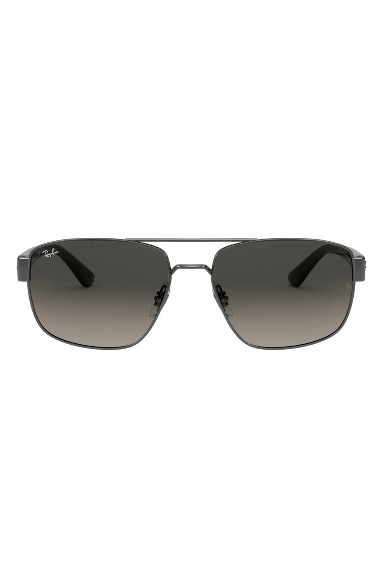 Ray-Ban 60mm Gradient Rectangle Sunglasses, Main, color, 