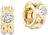Uniform Object Machina Diamond Huggie Hoop Earrings