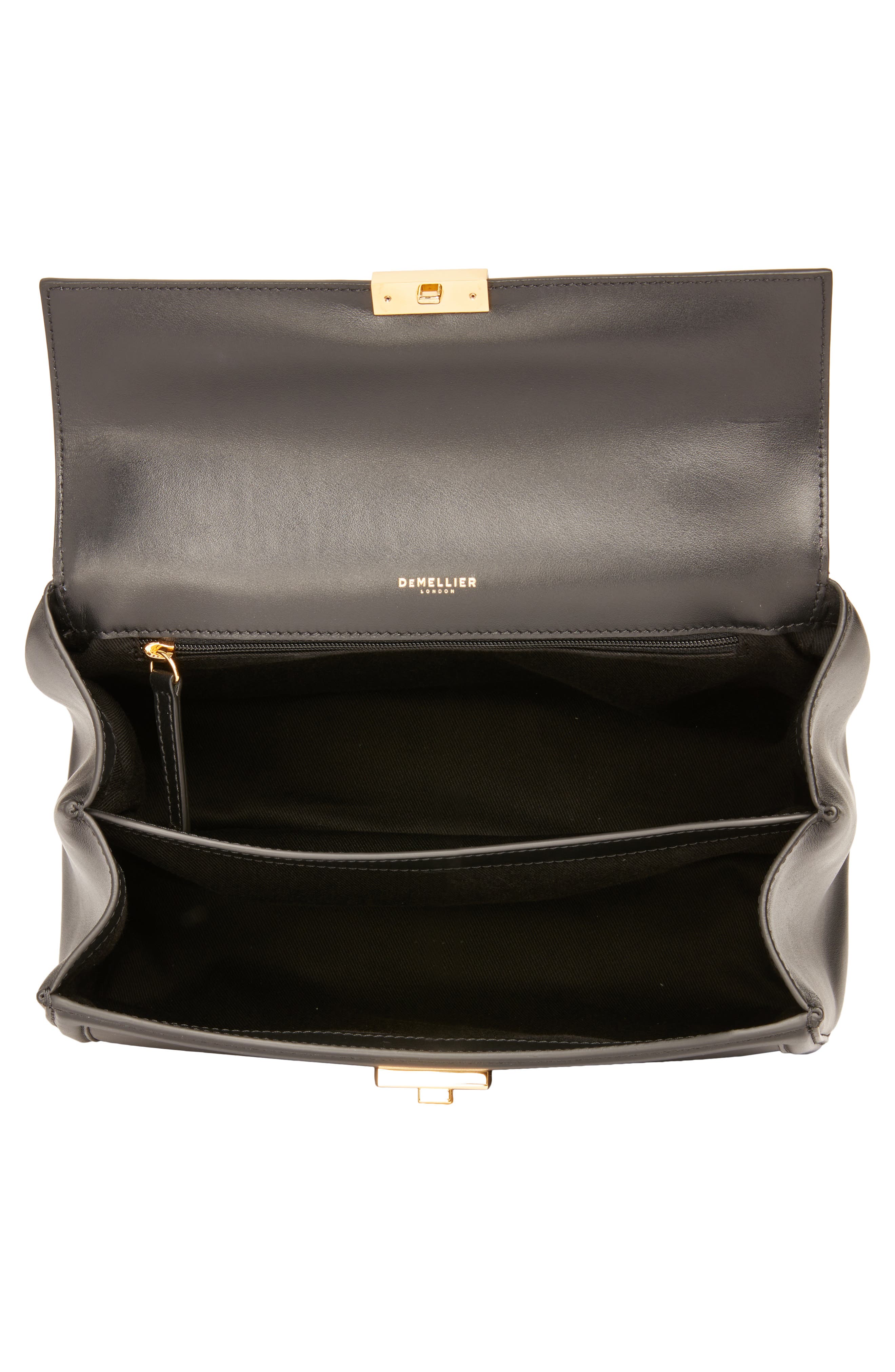DeMellier Medium Paris Leather Top Handle Bag, Alternate, color, Black F02