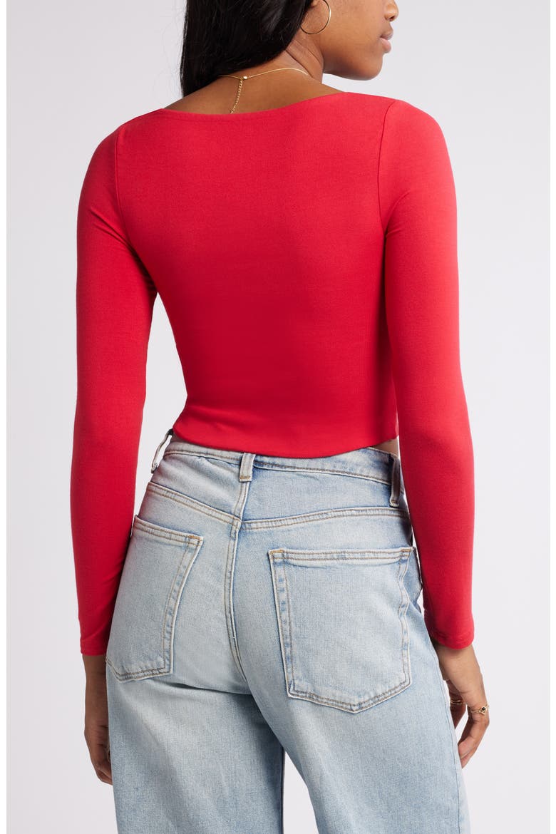 Deep Scoop Crop Top, Alternate, color, RED LIPSTICK
