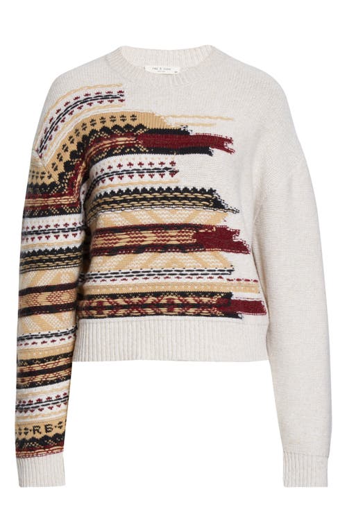 Rag & Bone Annalise Crewneck Wool Blend Sweater In White