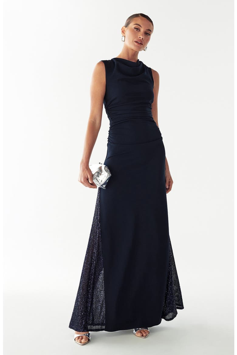 Avena Maxi Dress, Main, color, Navy Blue