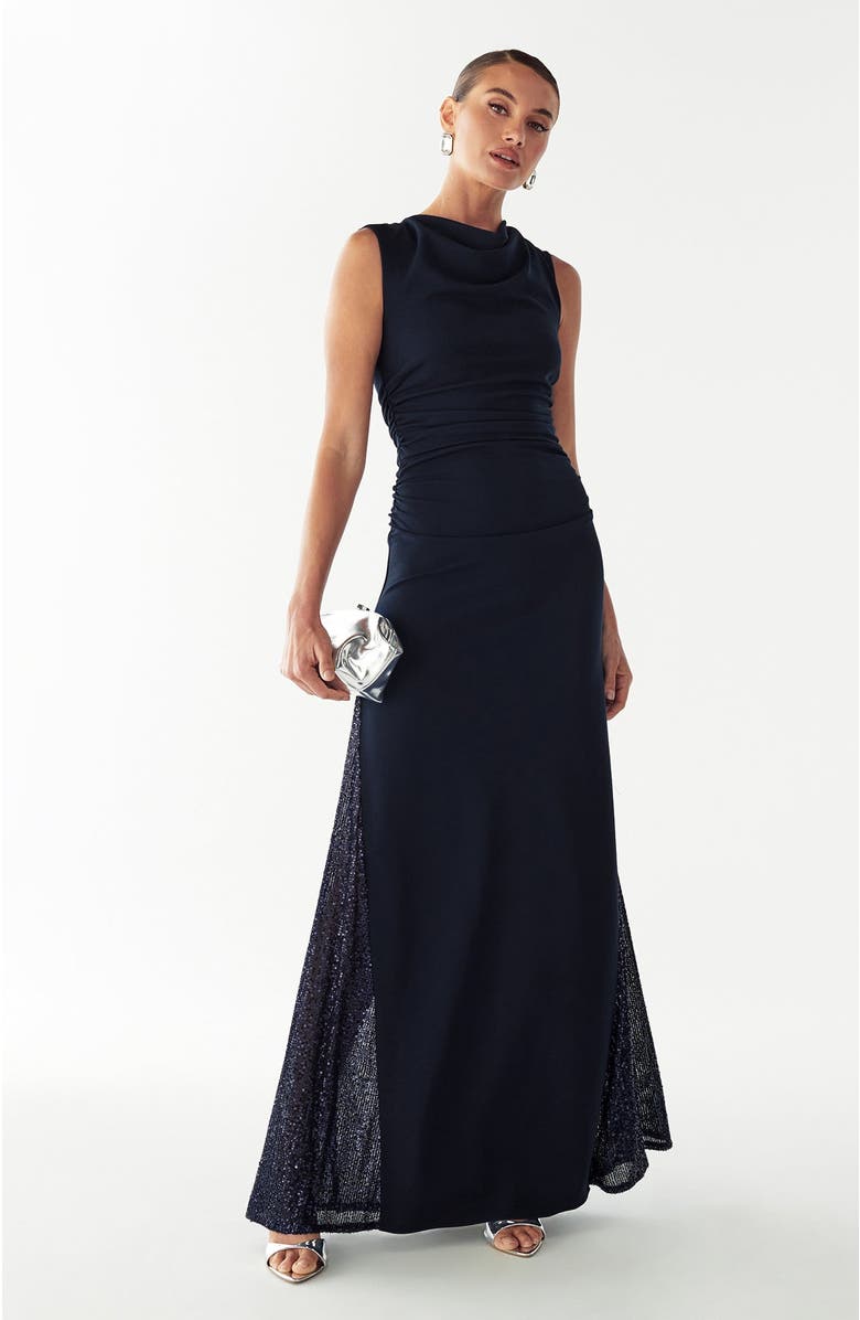 BWLDR Avena Maxi Dress, Main, color, Navy Blue