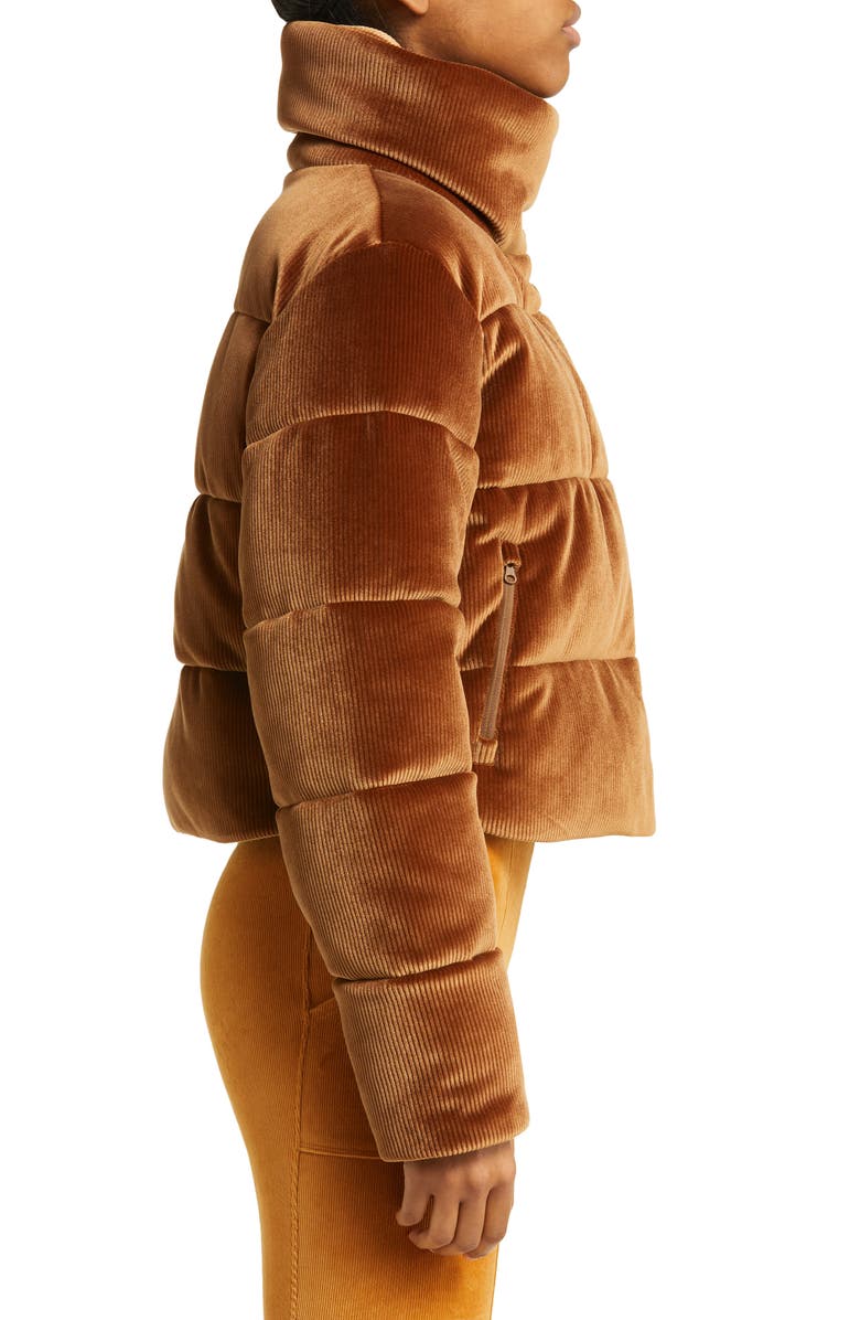Alo Gold Rush Rib Velour Puffer Jacket, Alternate, color, 