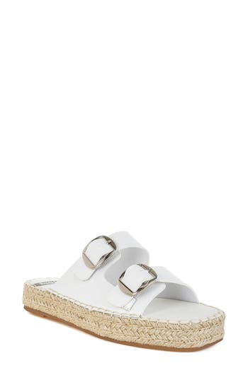 Rag & Co Palala Espadrille Slide Sandal In White