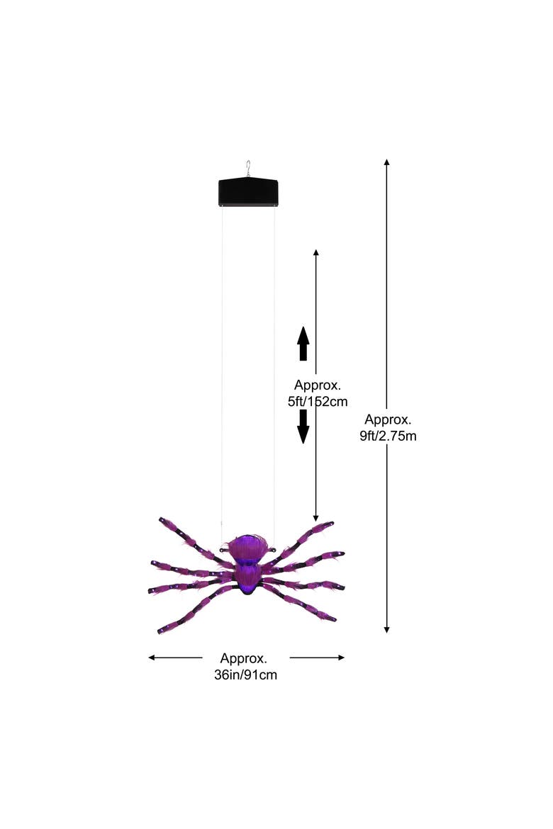 9 ft. Animated Outdoor Halloween Climbing Spider, Alternate, color, Multicolor