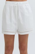 CRESCENT Poplin Lattice Trim Shorts