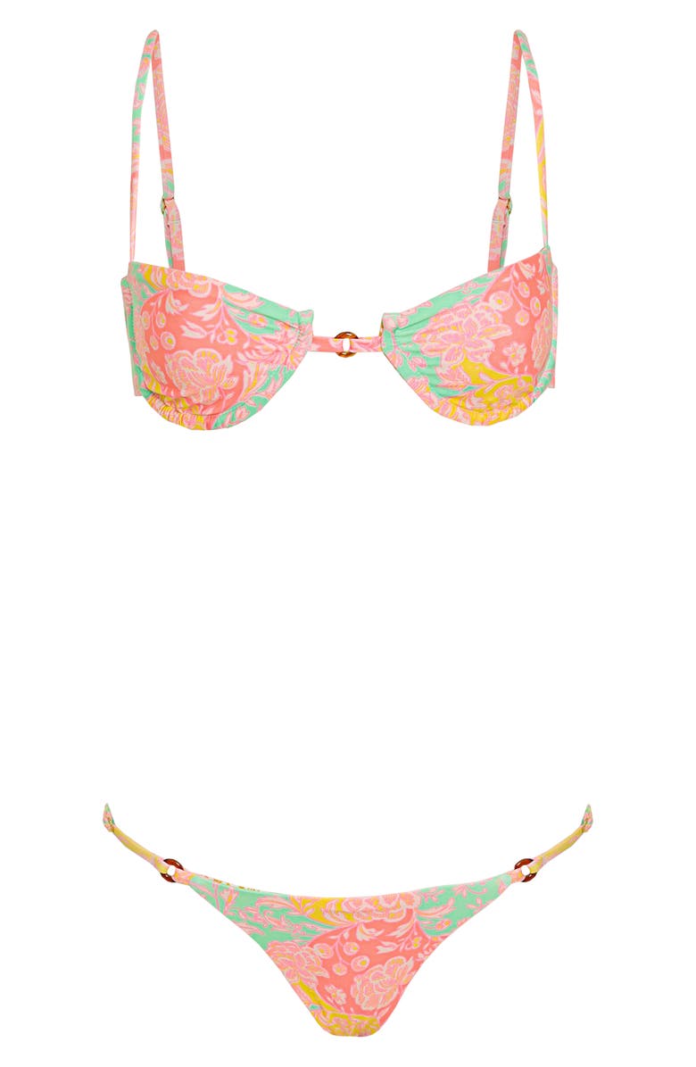 Maaji Arabian Nights Amatista Underwire Reversible Bikini Top, Alternate, color, Bright Yellow