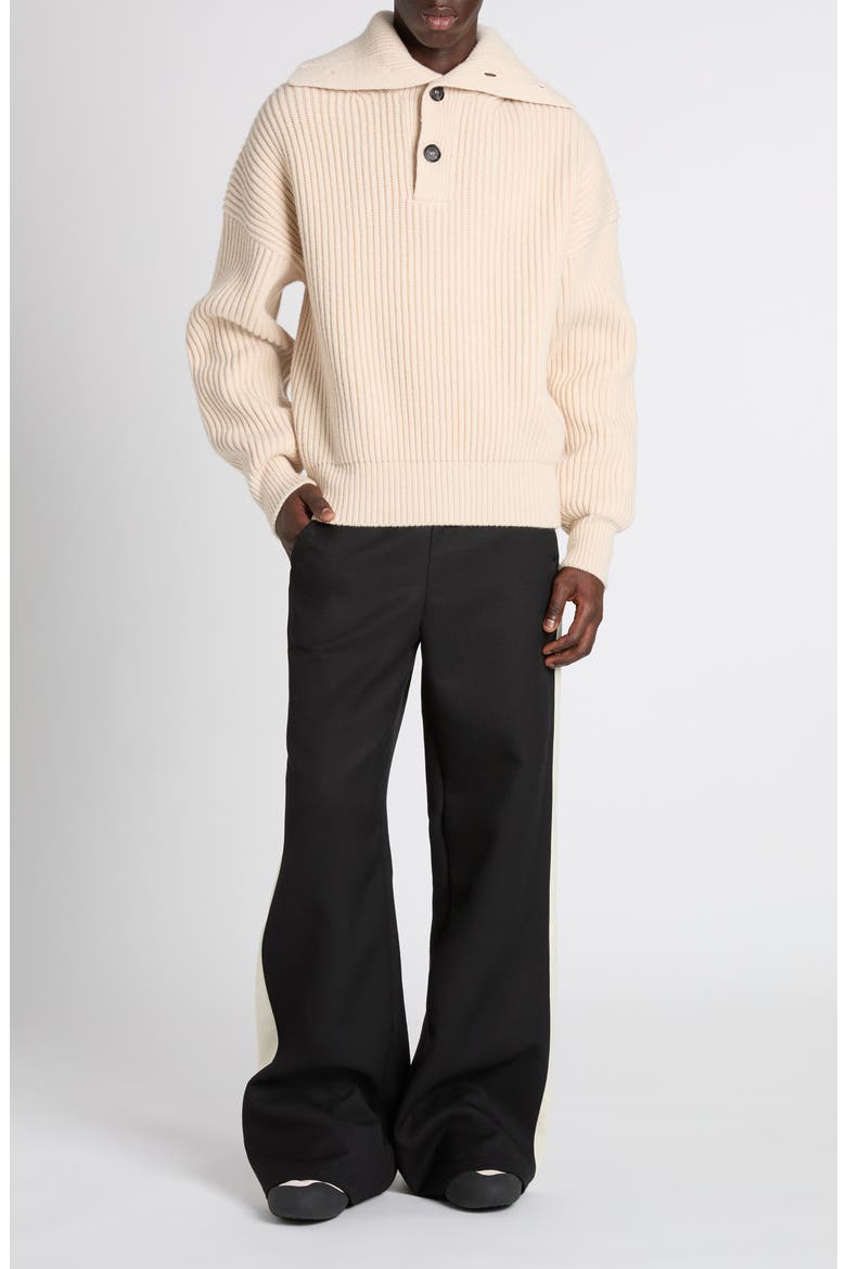 Funnel Neck Wool & Cashmere Sweater, Alternate, color, IVORY