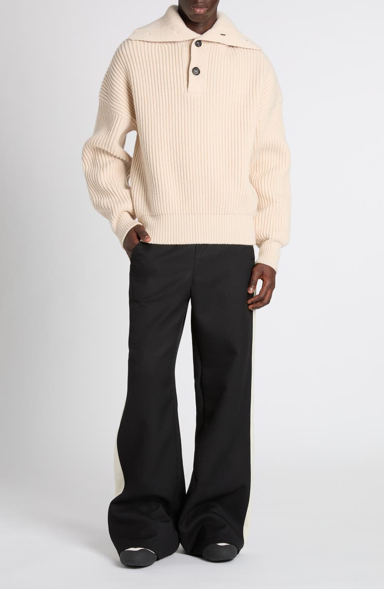 McQueen Funnel Neck Wool & Cashmere Sweater, Alternate, color, 