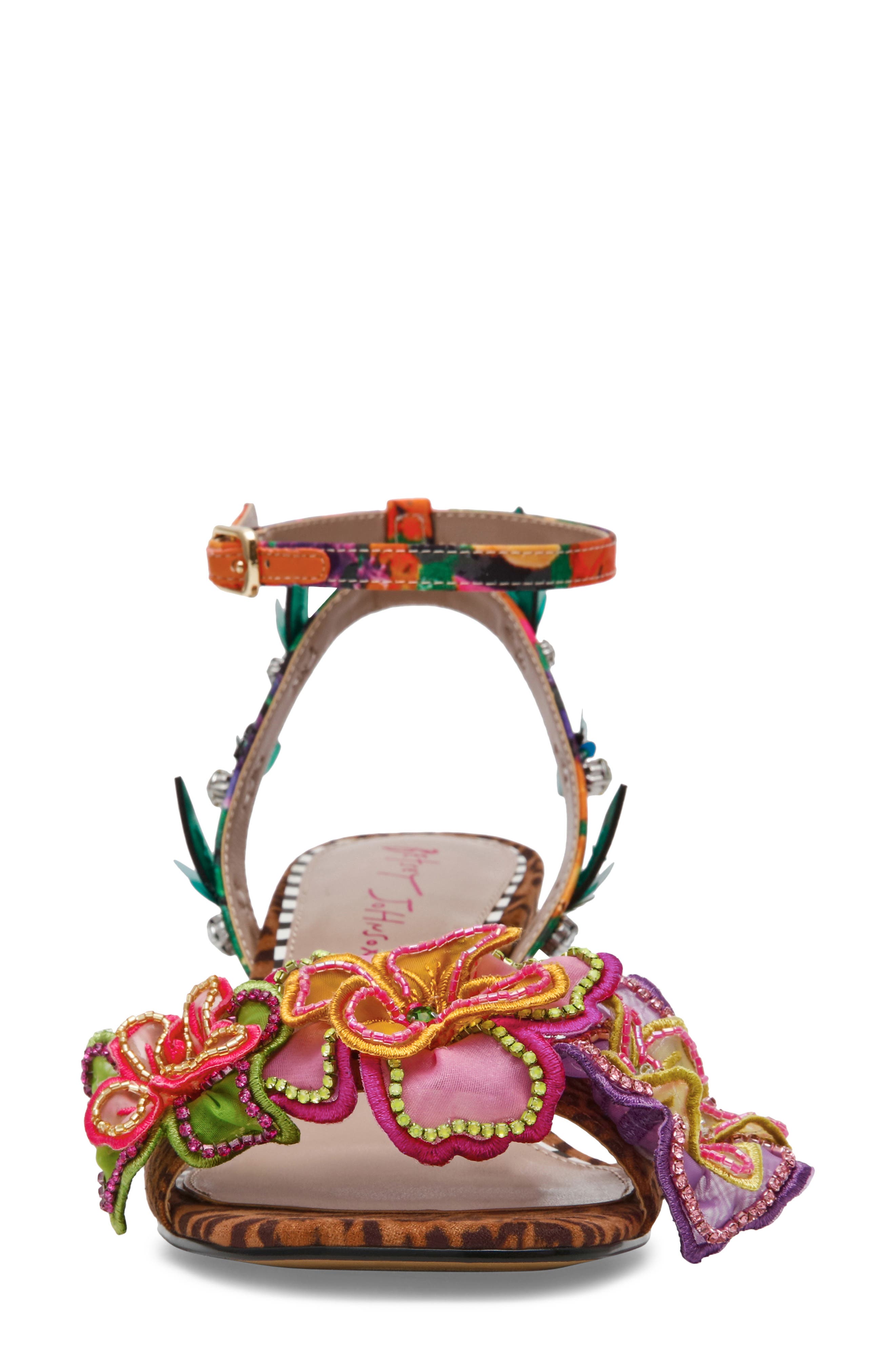 Betsey Johnson Spenser Ankle Strap Wedge Sandal, Alternate, color, Leopard Multi