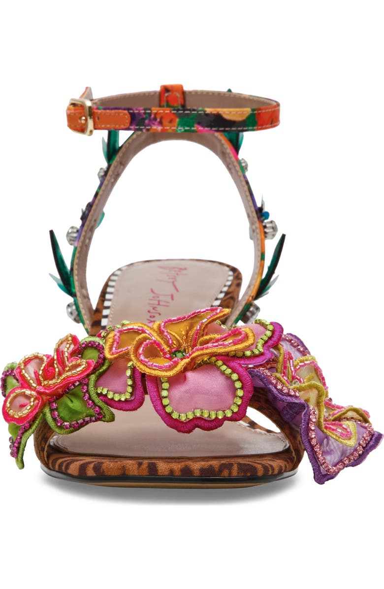 Betsey Johnson Spenser Ankle Strap Wedge Sandal, Alternate, color, Leopard Multi