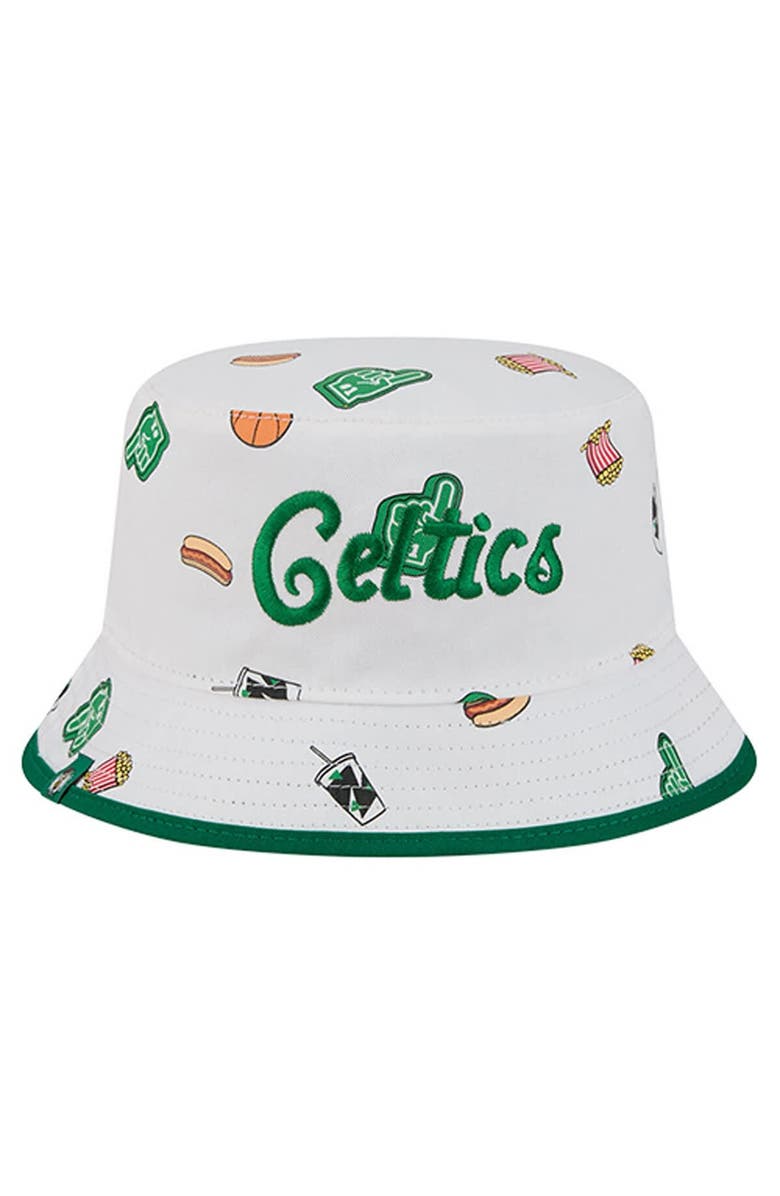 New Era Men's New Era White Boston Celtics Team Cheer Reversible Bucket Hat, Alternate, color, White