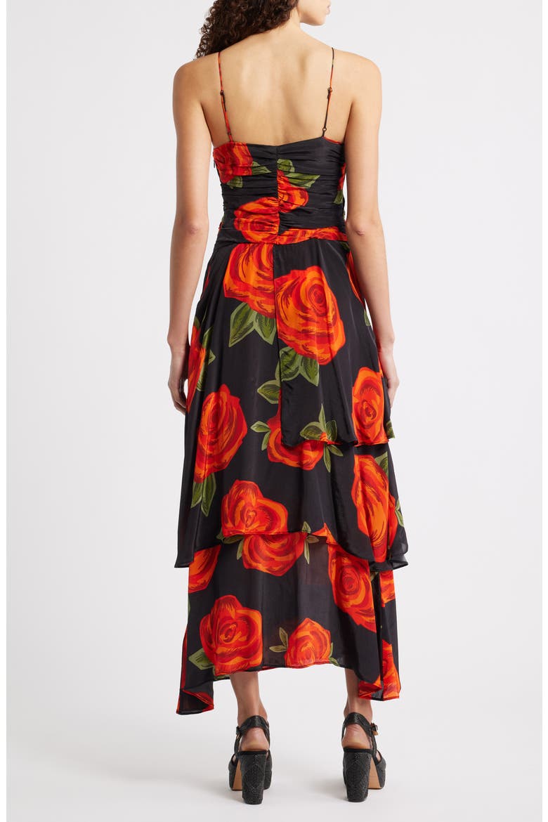 Latin Roses Floral Dress, Alternate, color, LATIN ROSES BLACK