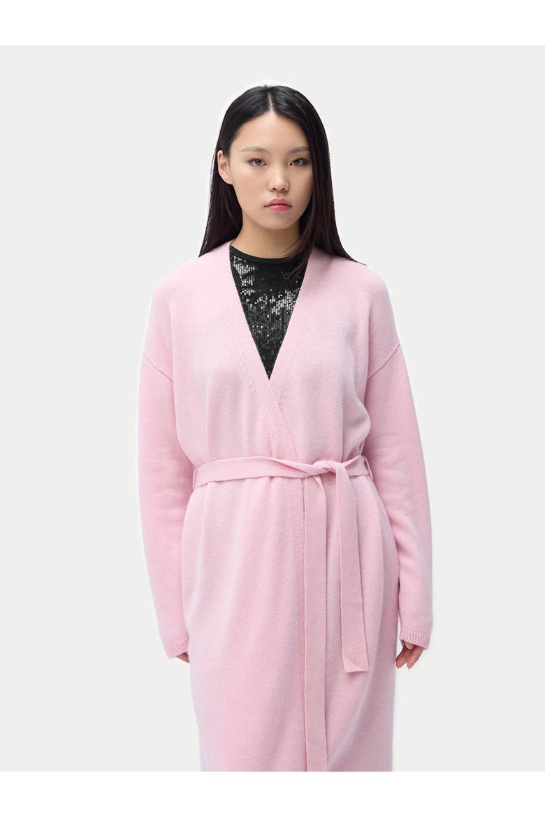 Long Maternity Cashmere Robe, Alternate, color, almond blossom