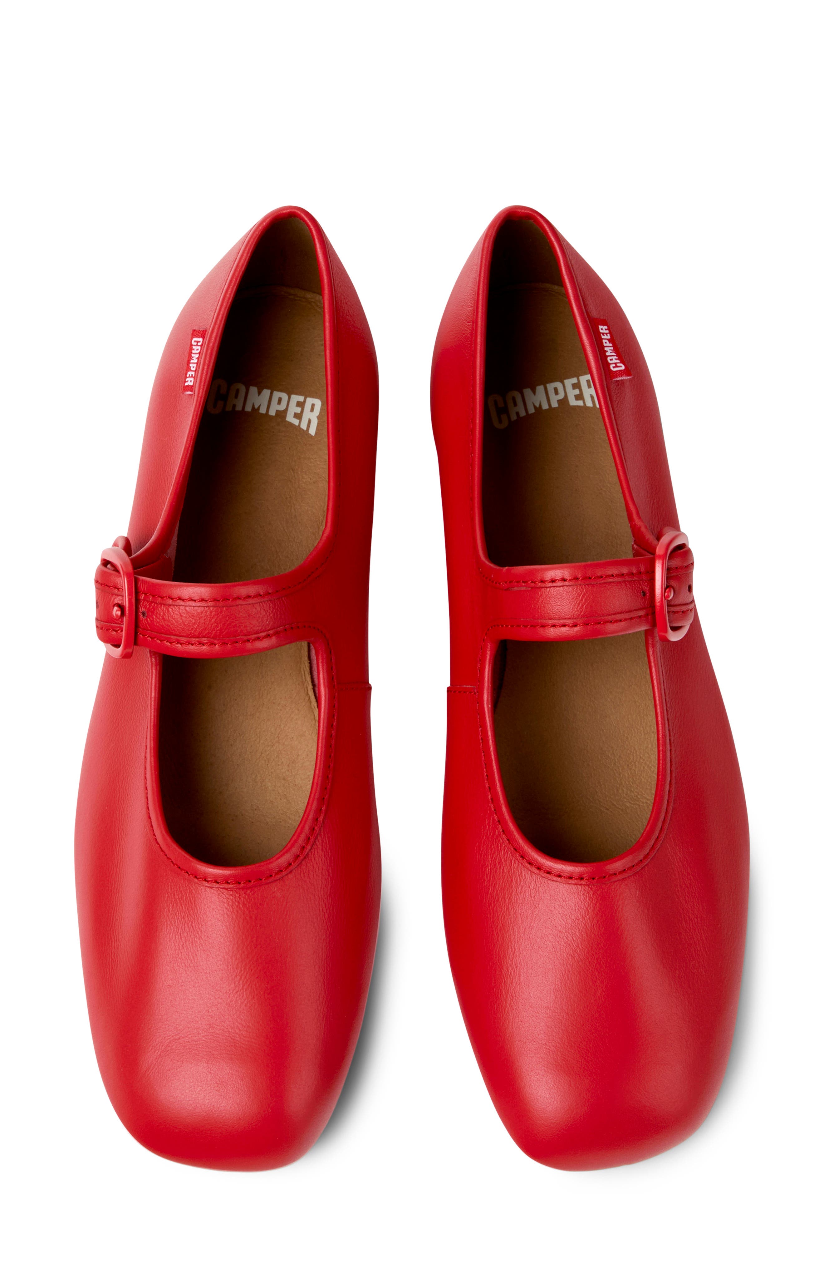 Camper Casi Myra Mary Jane Flat, Alternate, color, Medium Red
