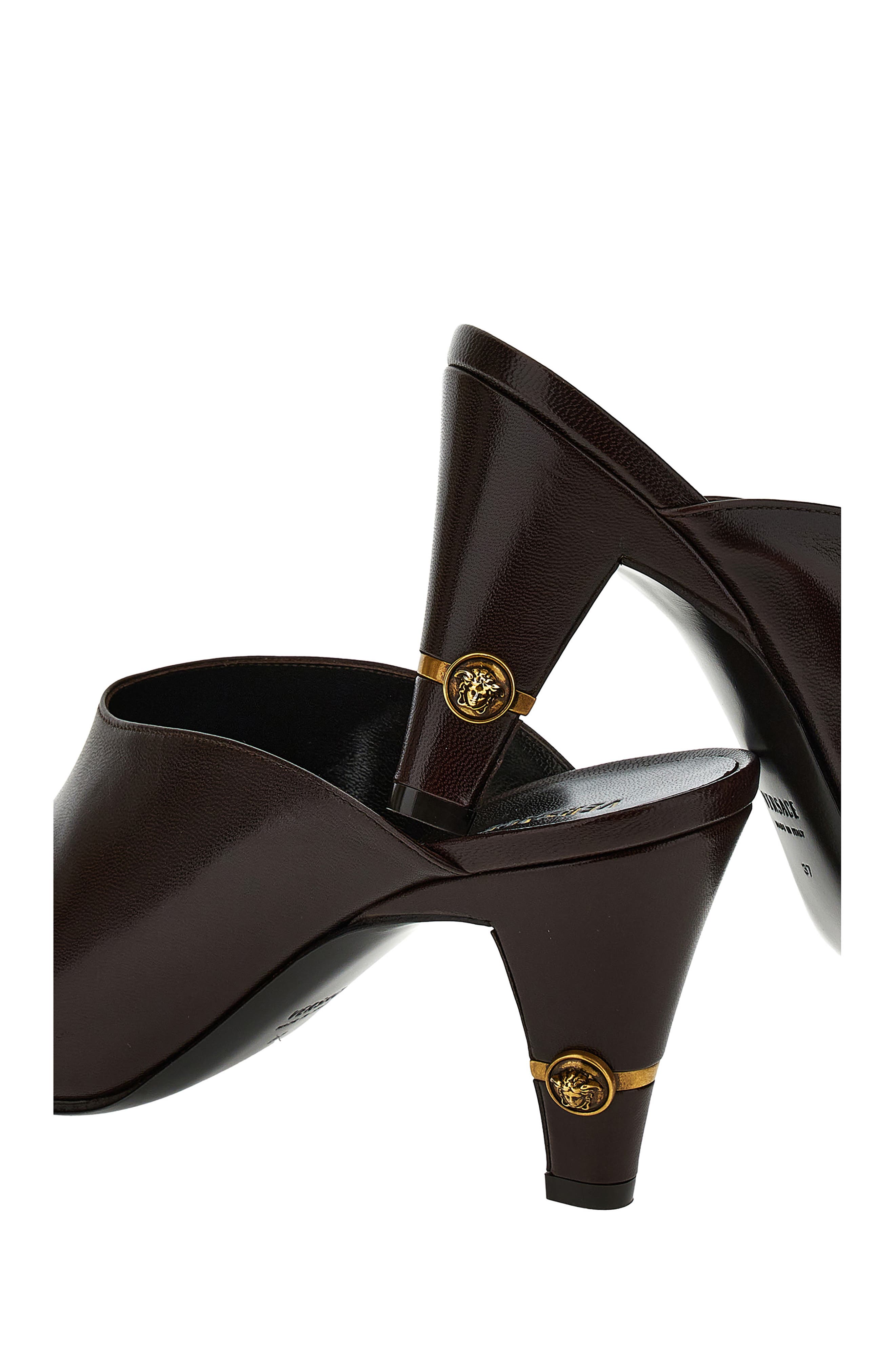 Versace Mule Sandal, Alternate, color, Moka-Gold