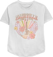 Lost Gods Women's Lost Gods Distressed Nashville Music City  Graphic T-Shirt