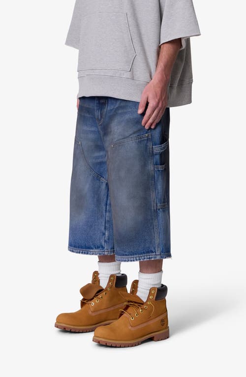 Mnml Ultra Baggy Denim Carpenter Shorts In Blue