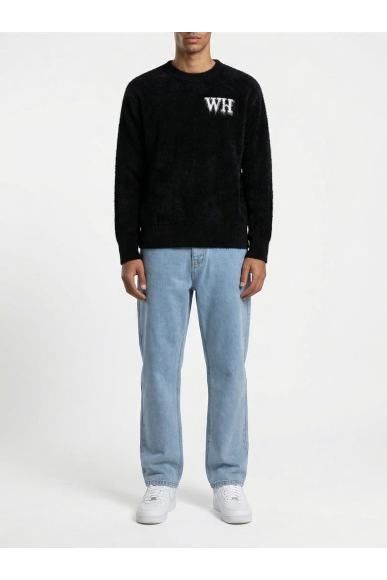 Crew Neck Logo Sweater, Alternate, color, Black