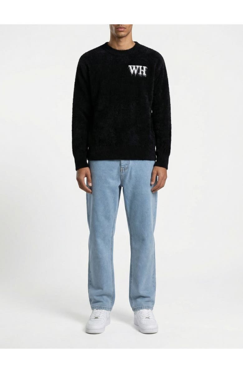 Walker & Hunt Crew Neck Logo Sweater, Alternate, color, Black