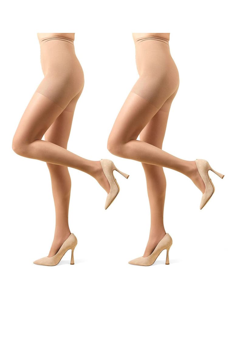 2-Pack Control Top Tights, Main, color, NUDE BEIGE