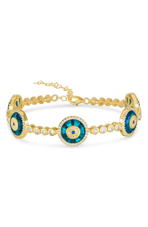 Evil Eye Station Tennis Bracelet