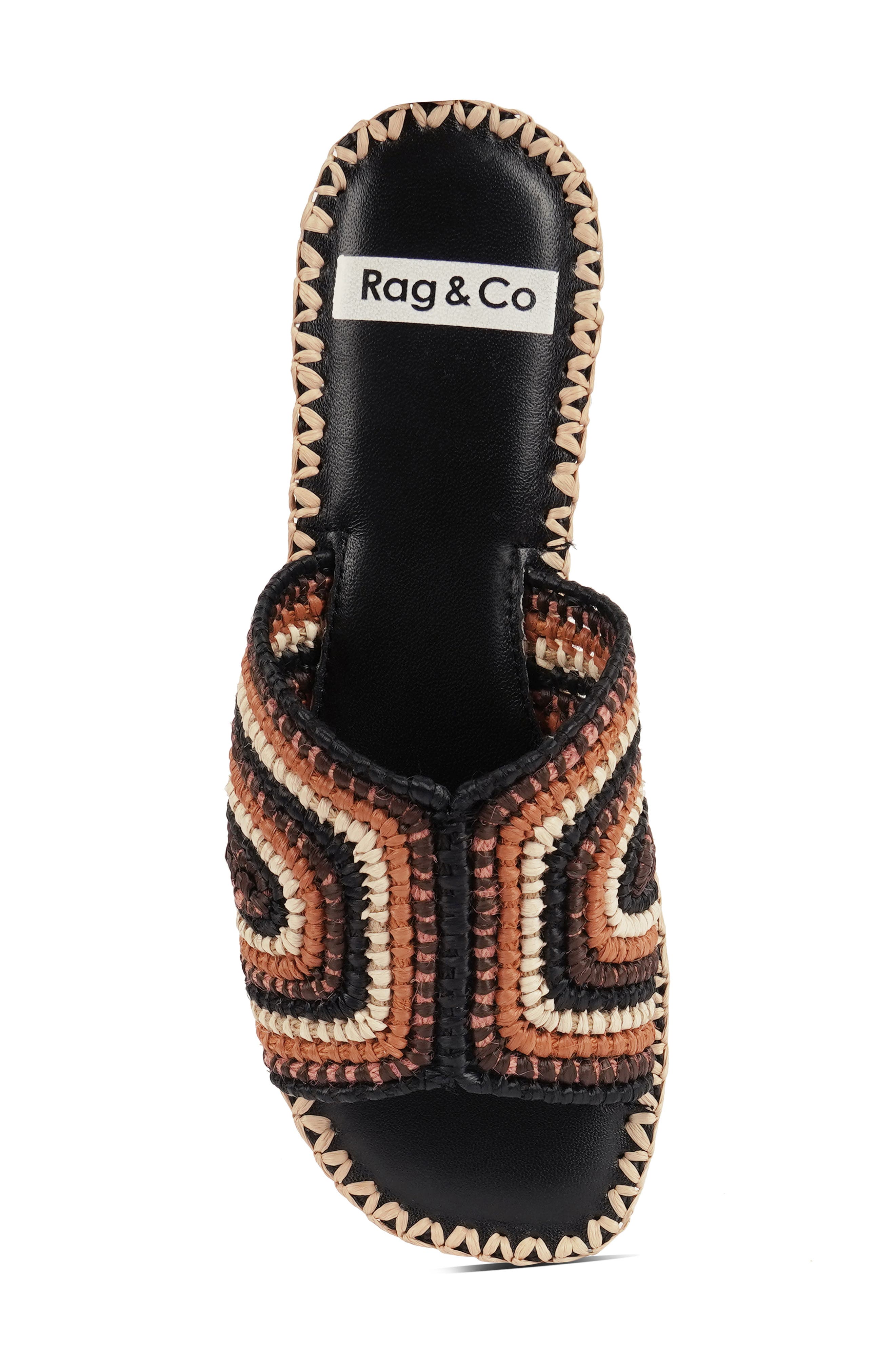 Rag & Co Kente Slide Sandal, Alternate, color, Black Multi
