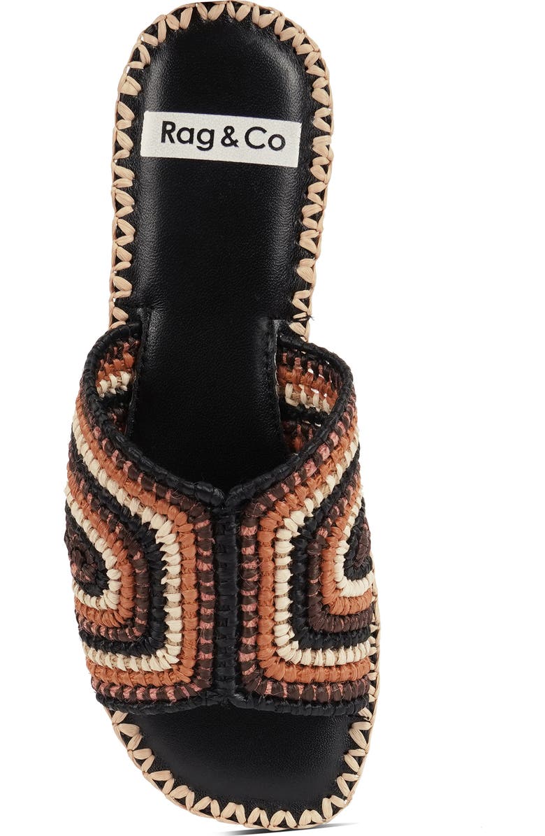 Rag & Co Kente Slide Sandal, Alternate, color, Black Multi