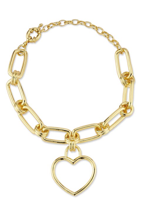 Open Heart Chain Link Bracelet