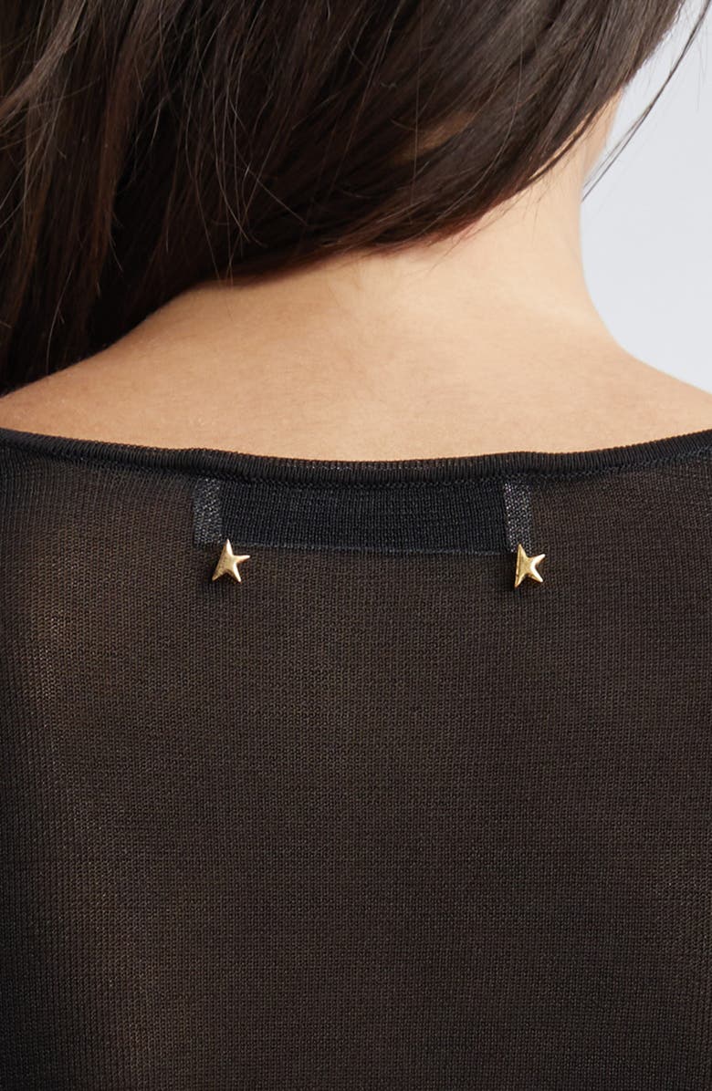 Golden Goose Journey Sheer Knit Top, Alternate, color, Black