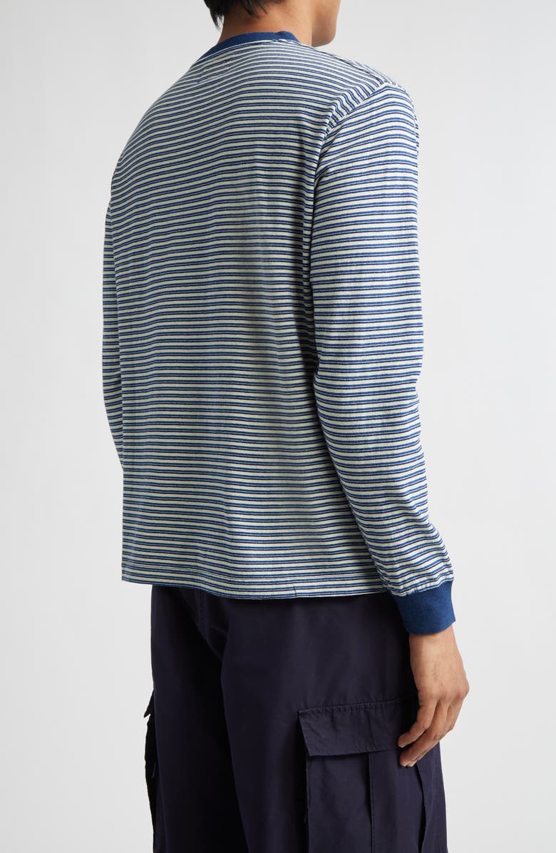 BEAMS Indigo Stripe Pocket T-Shirt, Alternate, color, Off White