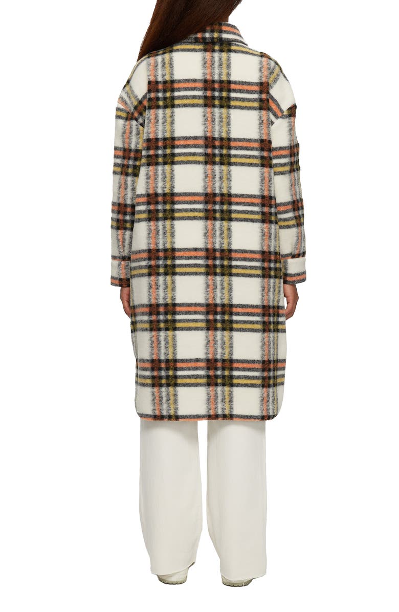 Noize Greta Plaid Felted Shirt Jacket, Alternate, color, Cream Check