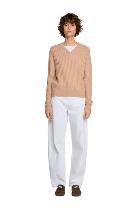 2-in-1 cable knit sweater