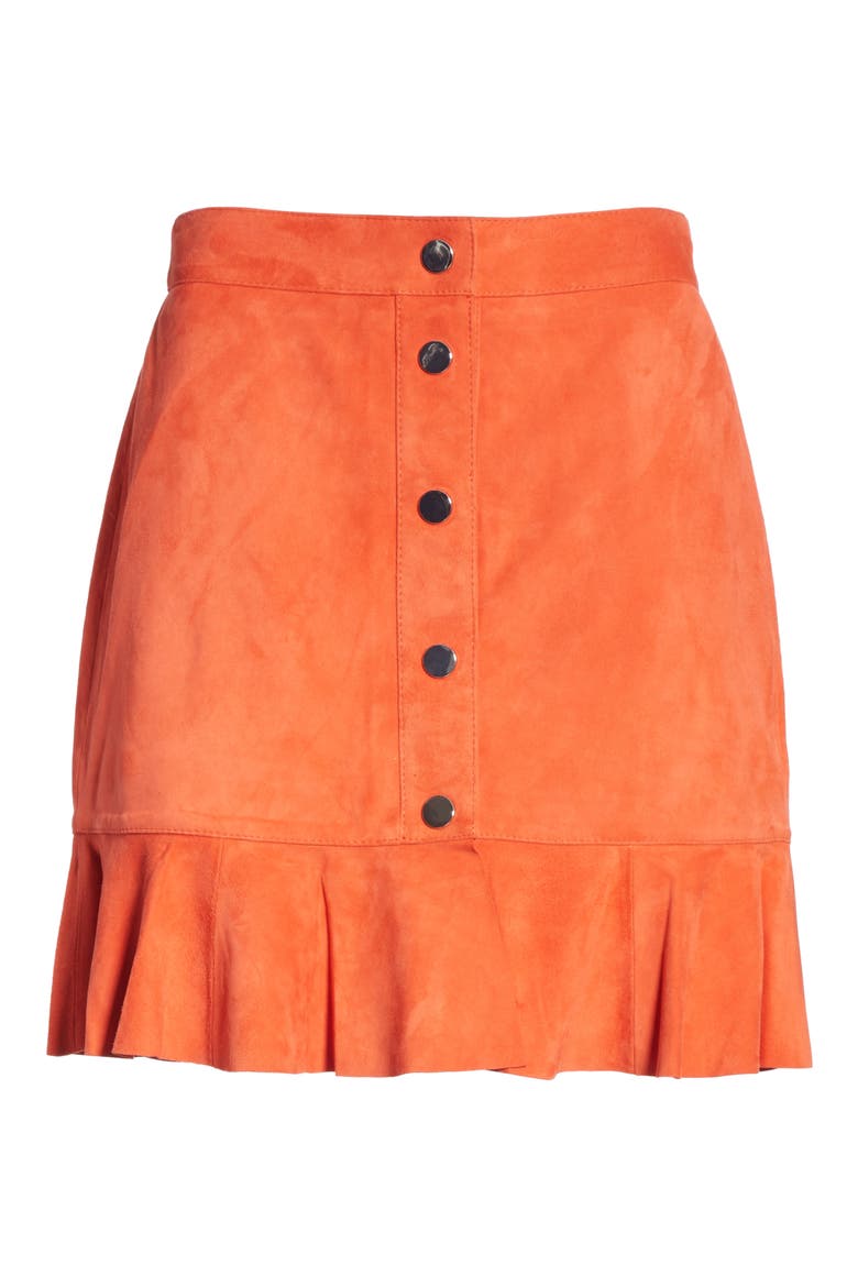 Salvia Suede Skirt, Alternate, color, ORANGE
