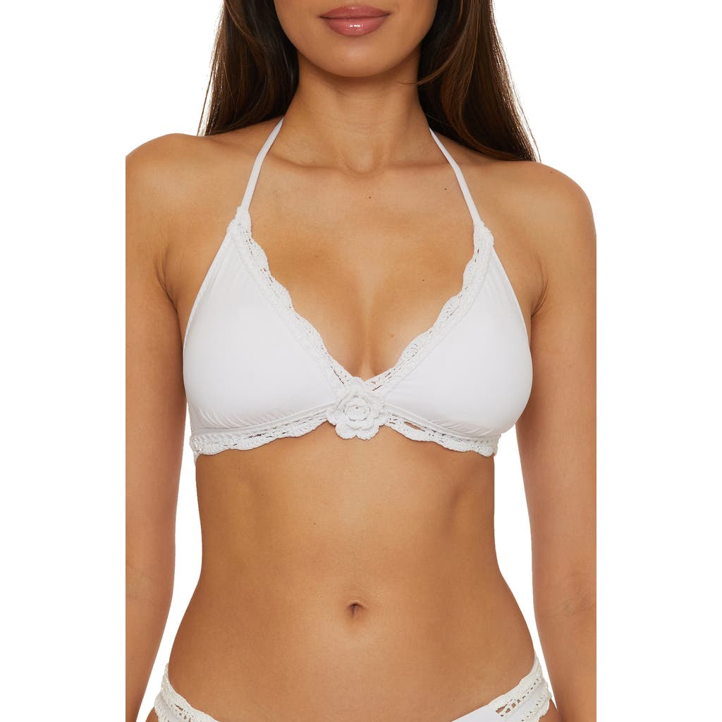 Becca Colette Banded Halter Bikini Top In White