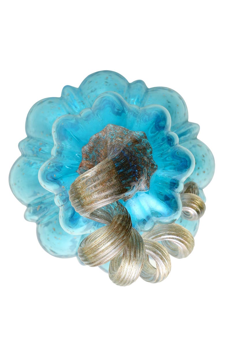 Glitzhome Fall Glass Gourd Pumpkins with Glitter, Alternate, color, Blue