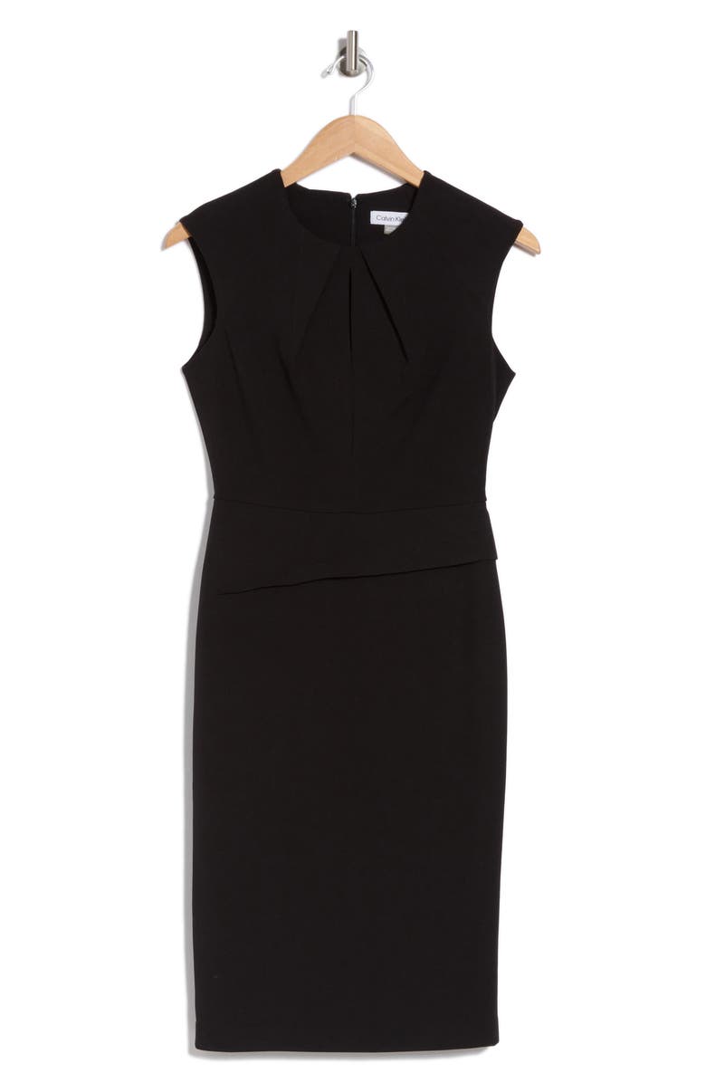 Calvin Klein Keyhole Sheath Dress, Alternate, color, Black