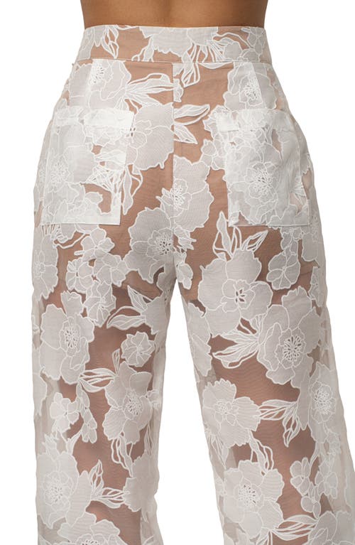 Jluxlabel Floral Organza Pants In White