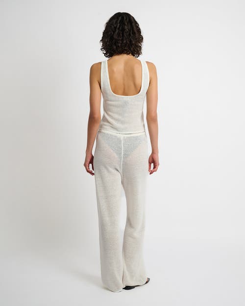 Onia Linen Knit Drawstring Pant In White