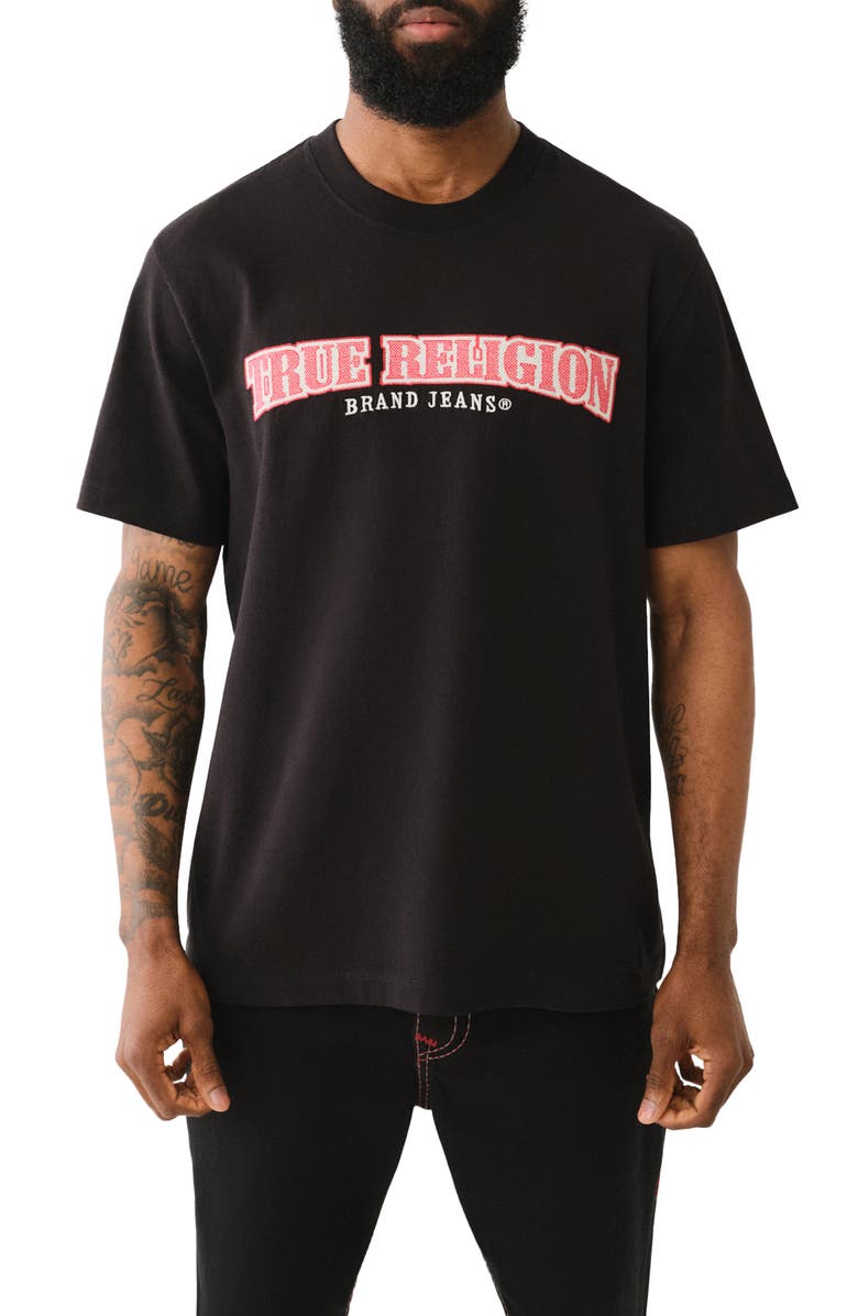 True Religion Brand Jeans Cross Stitch Logo Patch T-Shirt, Main, color,