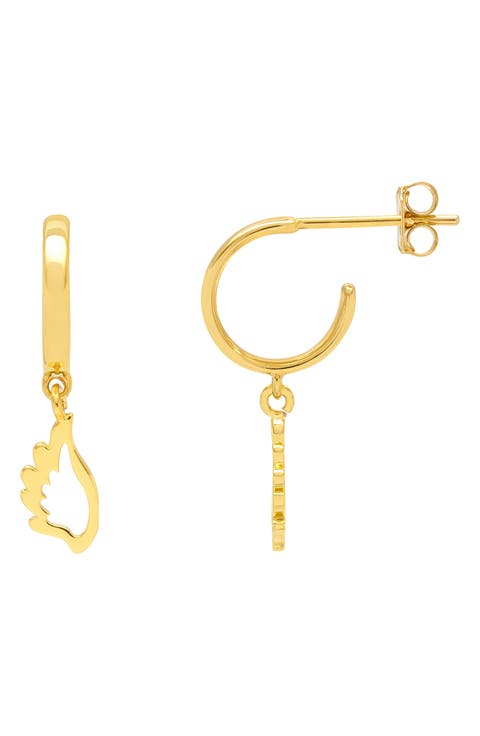Angel Wing Hoop Earrings