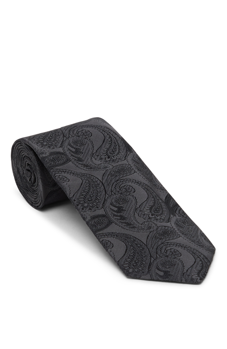 Brunello Cucinelli Paisley silk tie, Main, color, Slate