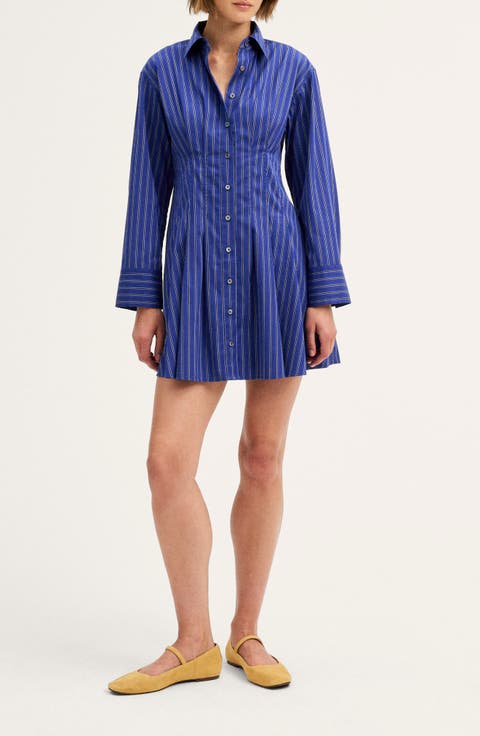 Seamed Mini Shirtdress