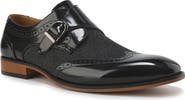Gino Vitale Monk Strap Herringbone Dress Shoe