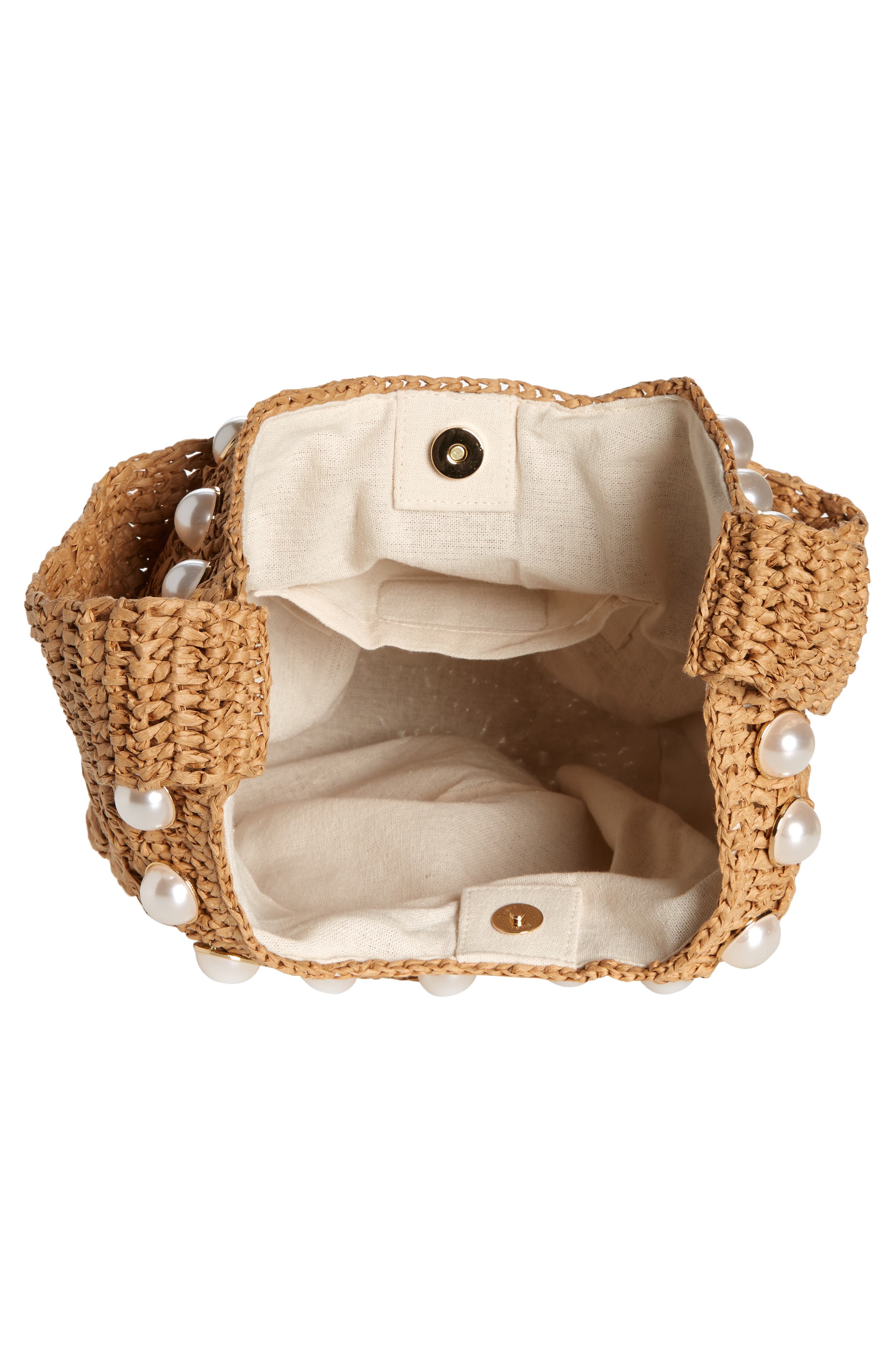 BTB Los Angeles Keli Imitation Pearl Hobo Bag, Alternate, color, Sand